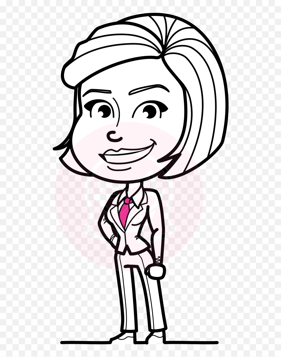 Cute Black And White Woman Cartoon Vector Character Aka Debora Graphicmama - Cute Woman Clip Art Black And White Emoji,How To Draw Cartoon Female Faces Emotions