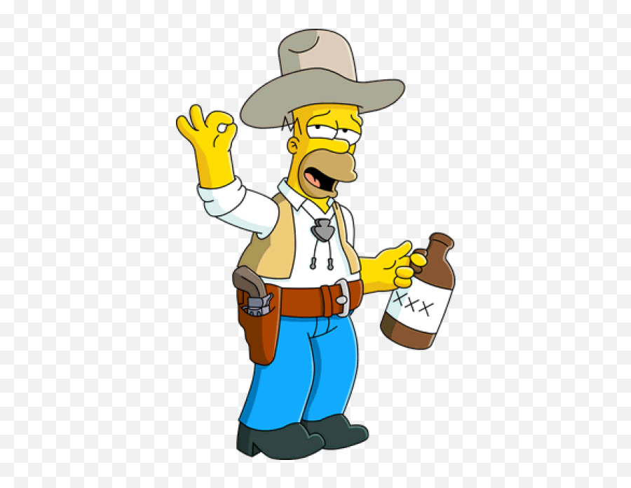 Png Image - Homer Cowboy Emoji,Simpsons Tapped Out Wiki Homer Emoticons
