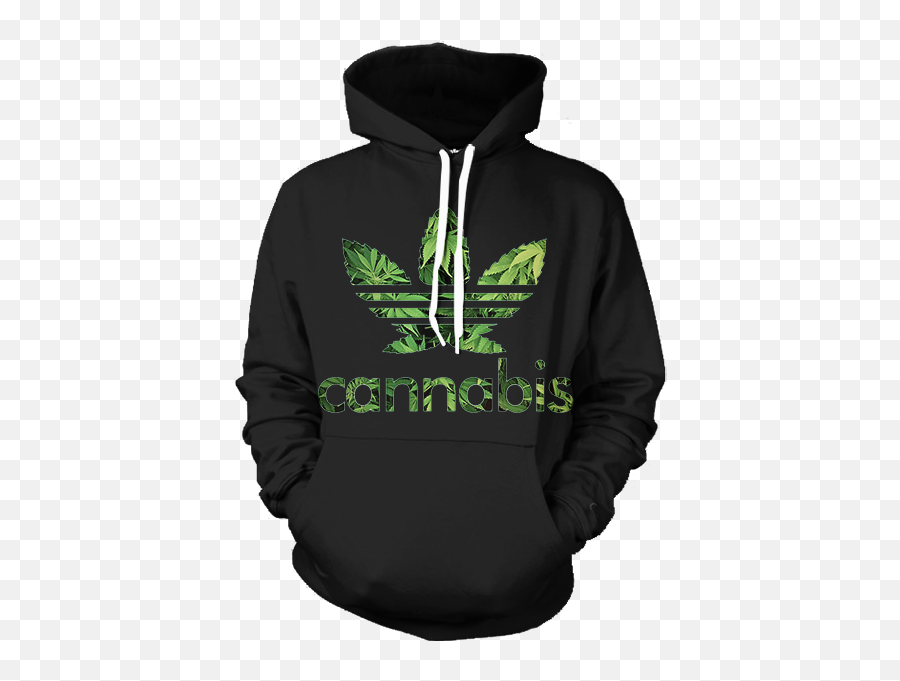 Parody Adidas Cannabis Black Weed Hoodie - Sons Of Anarchy Hoodie Emoji,Cannabis Emoji