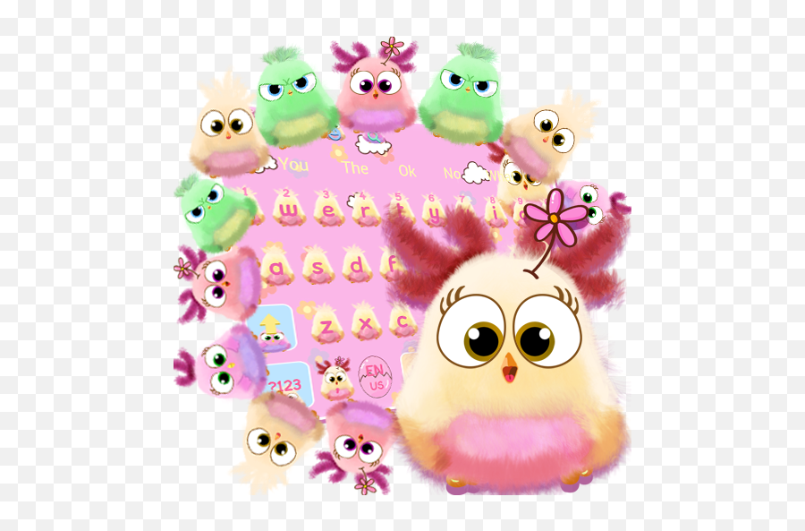 Pink Birds Keyboard Theme - Happy Emoji,Killer Clown Emoji
