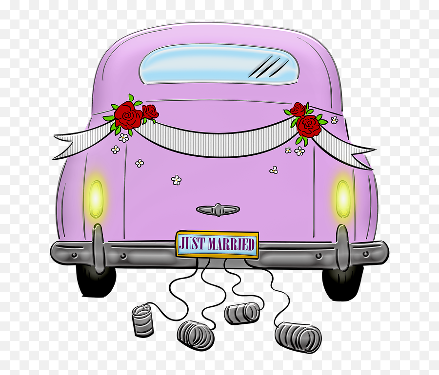 Wedding Car Tin Cans Pink Just - Free Image On Pixabay Emoji,Vehicles Of Emotion