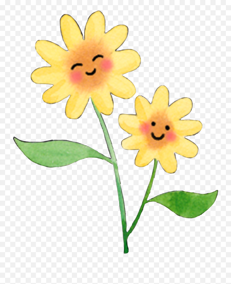 Cute Cartoon Characters Funny Aesthetic Profile Pictures - Floral Emoji,Yello Emojis