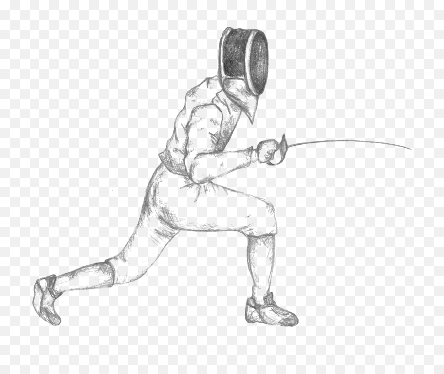 Fencers Gain Experience - Fencing Sport Drawing Easy Emoji,Sabre Fencing No Emotion Face
