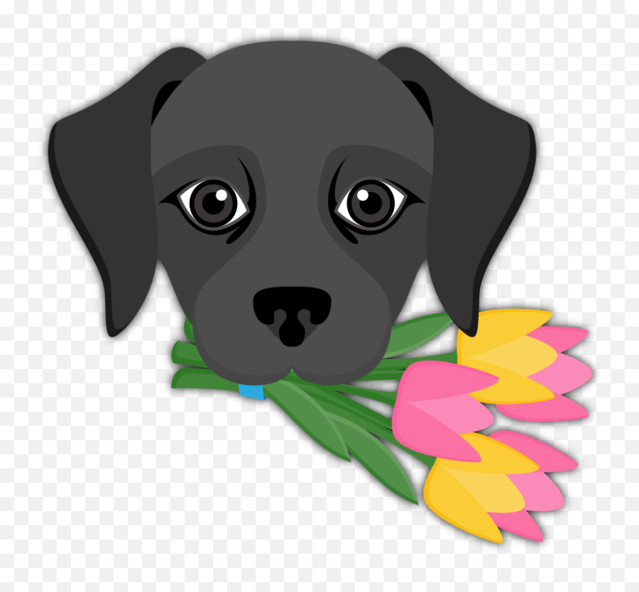 Black Labrador Emoji - Hund Emoji Labrador,Tulip Emojis