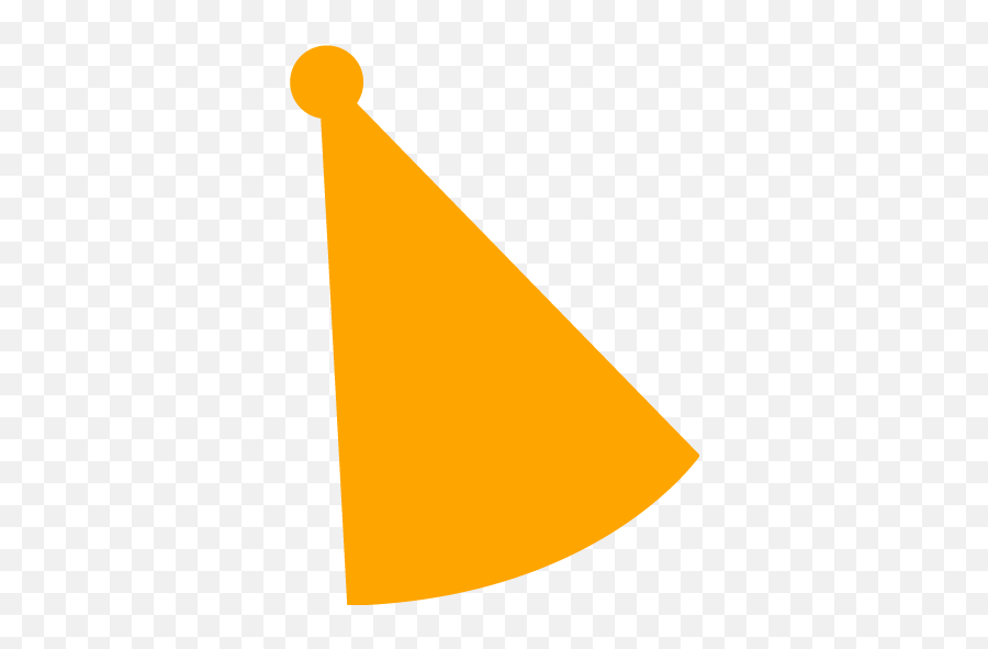 Orange Party Hat 2 Icon - Transparent Purple Party Hat Emoji,Facebook Party Hat Emoticon