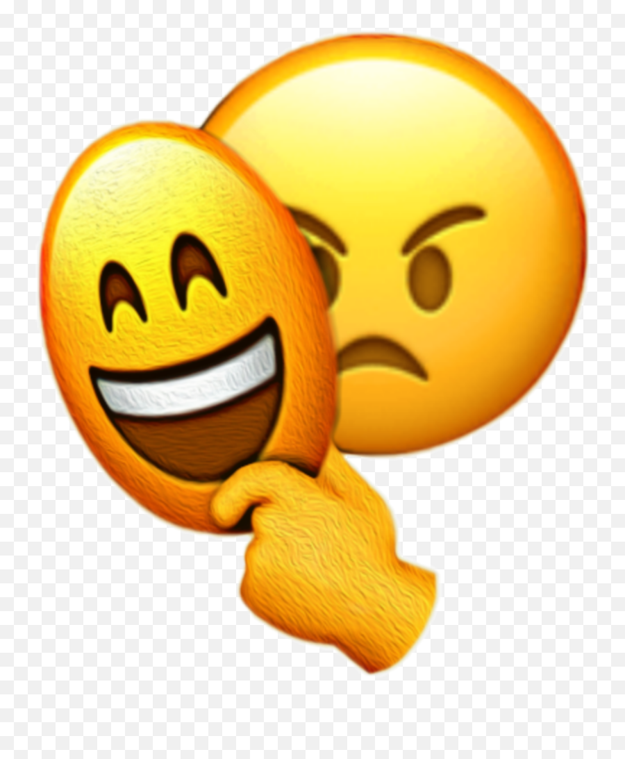 Angry Happy Iphone Emoji Sticker - Broken Heart Pic Smile,Angry Emoji Meme