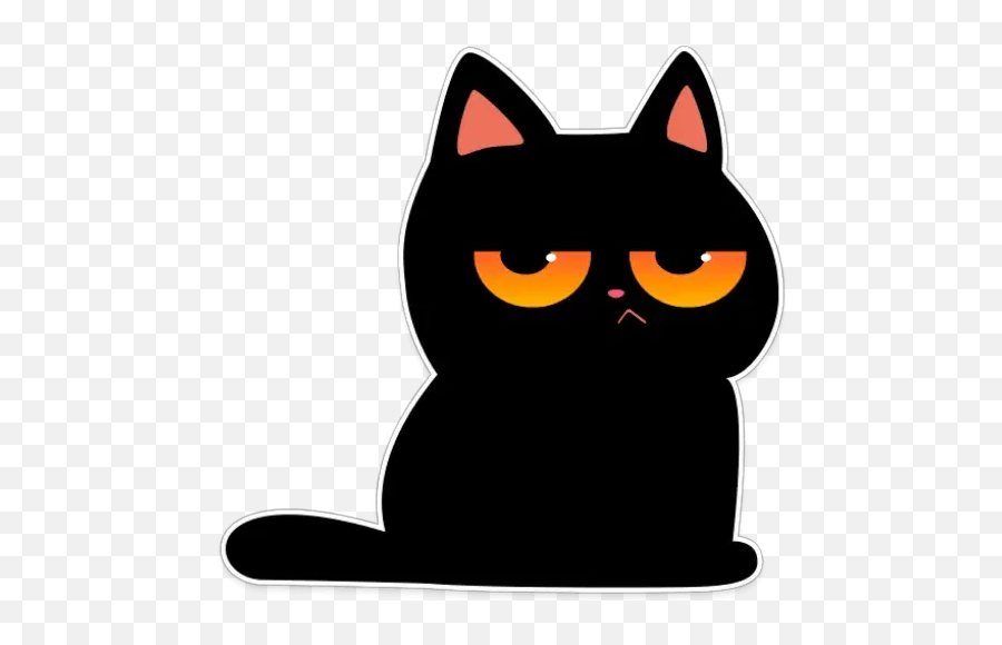 Black Cat - Stickers For Whatsapp Whatsapp Sticker Black Cat Emoji,Emojis Of Halloween Cats