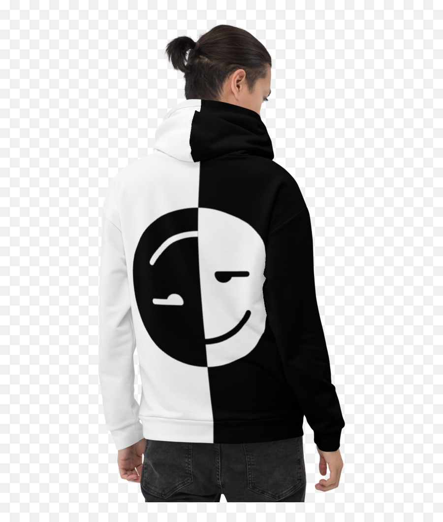 Black U0026 White Two Tone Smile Hoodie U2013 Jacket Authority - Neomachi Hoodie Emoji,Mocking Emoticon Black White