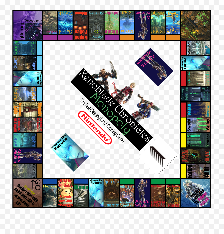 Xenoblade Chronicles Monopoly Board - Xenoblade Board Game Emoji,Xenoblade Chronicles X Emotion Commontion