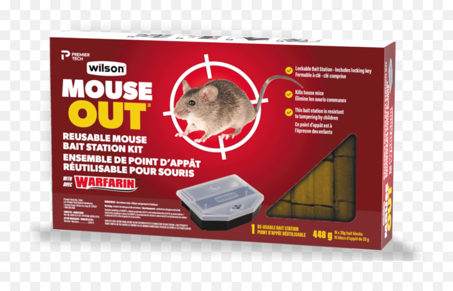 Wilson Mouse Out Reusable Mouse Bait Station With Warfarin Emoji,Jumping Rat Emoji