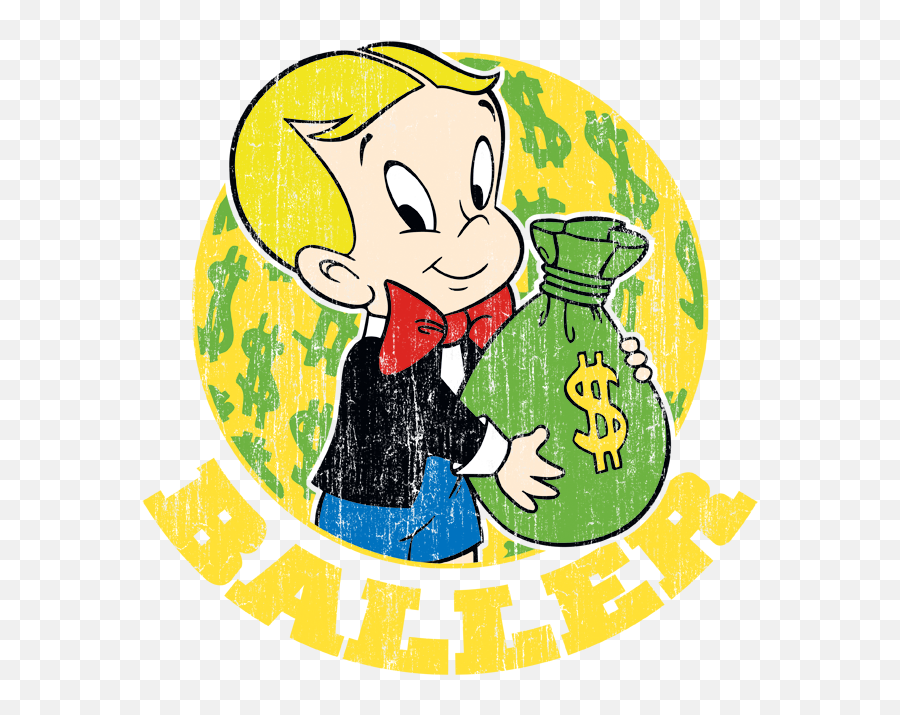 Richie Rich Baller Menu0027s Long Sleeve T - Shirt Richie Rich Cartoon Richie Rich Png Emoji,Men Emoji Shirt