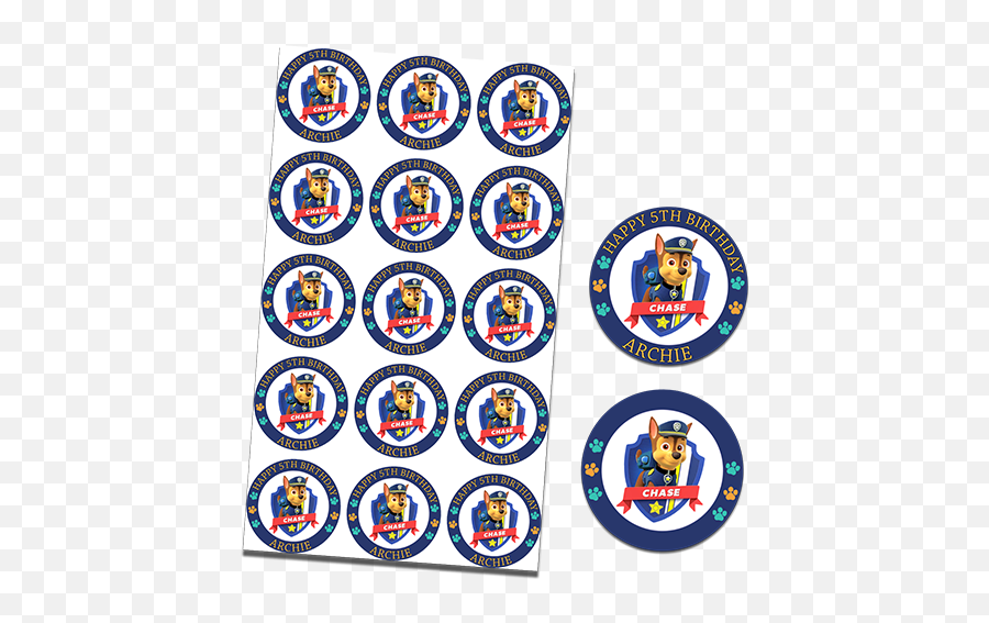 Paw Patrol - Chase 15x 2u2033 Or 30x 15u2033 Cupcakes U2013 Can Be Personalised Language Emoji,Paw Patrol Emoji