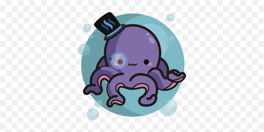 Cute Kawaii Animal Octopus Purple Sticker By Banyamu - Common Octopus Emoji,Purple Octopus Emoji