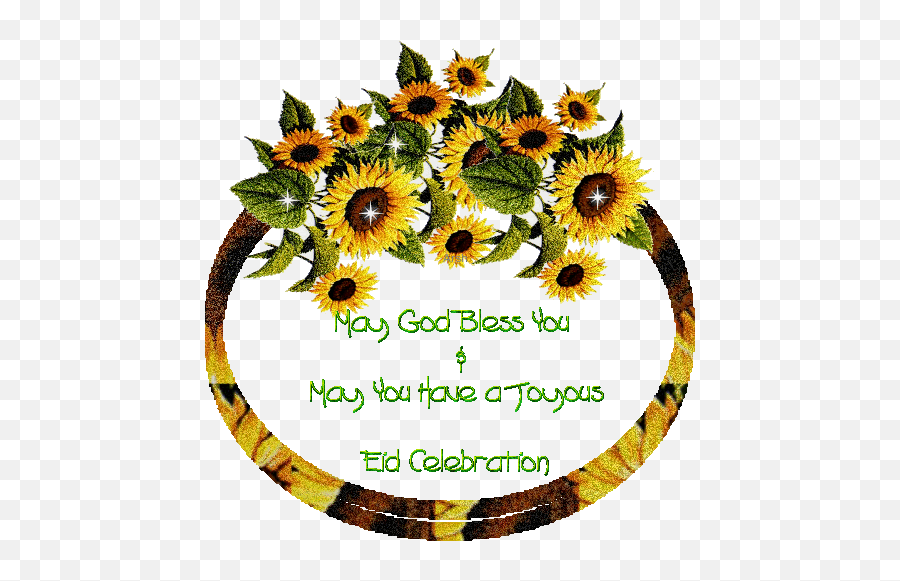 Eid Mubarak Gif Images Pictures - Eid Mubarak Image With Sunflower Emoji,Eid Emoji