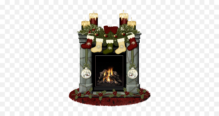 Fireplace Decorations Gifs Find Make - Transparent Christmas Fireplace Gif Emoji,Emojis By Fireplace
