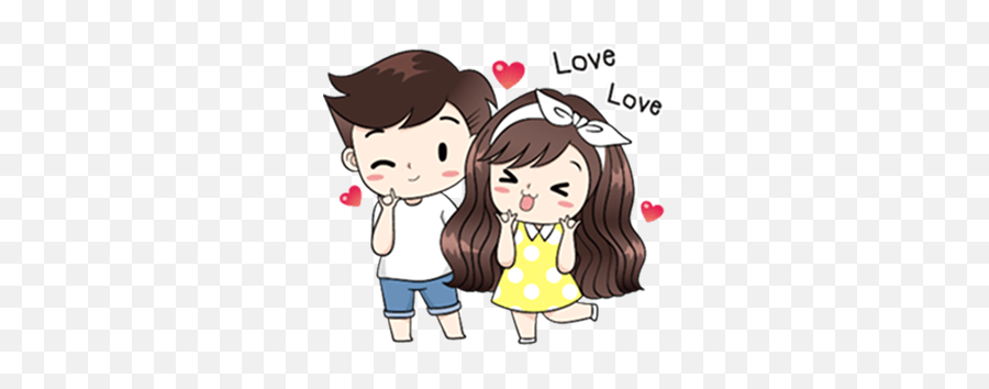 Love You Stickers By Jasoliya Bhavin - Cute Couple Sticker Emoji,I Love You Emoticons