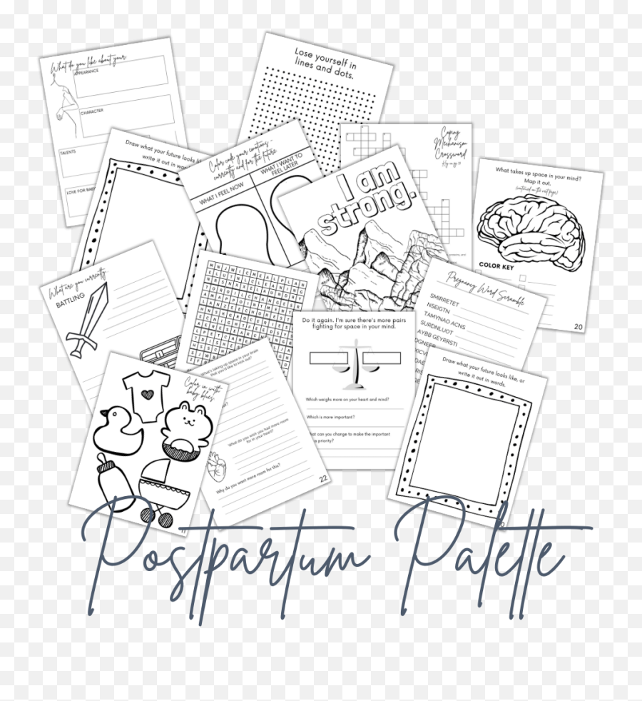Postpartum Palette A Coloring And Activity Book For Moms - Dot Emoji,Emotions Health Crossword