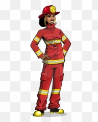 Female Firefighter In Comics Style - Cartoon Emoji,Ca Rtoon Girl Stamding Emotions