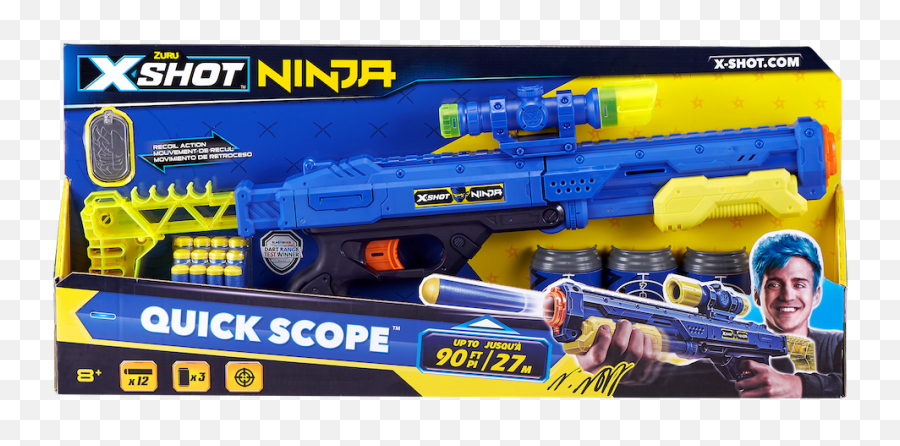 X - Shot Ninja Quick Scope Blaster With 12 Darts Bandana And Dog Tags Ninja X Shot Emoji,Twitch Ninja Emoticon