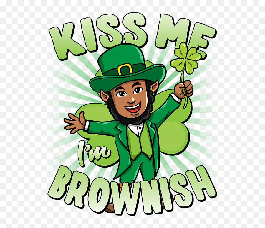 Kiss Me Im Brownish Black Leprechaun St Patricks Day Emoji,Irish Leprechaun Emoticon Iphone