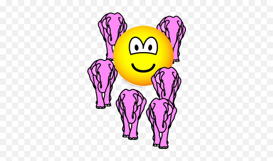 Seeing Pink Elephants Emoticon - Smiley Face Emoface Elephant Emoji,Elephant Emoticon