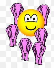 Seeing Pink Elephants Emoticon - Smiley Face Emoface Elephant Emoji,Elephant Emoticon