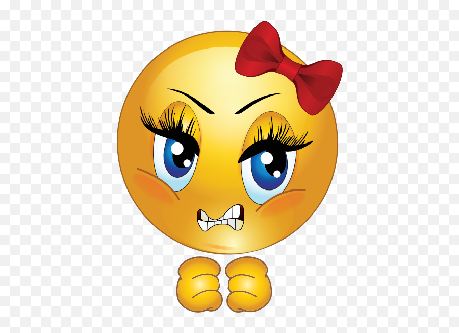 Angry Face Girl Emoji Transparent Png - Angry Face Girl Emoji,Angry Face Emoji