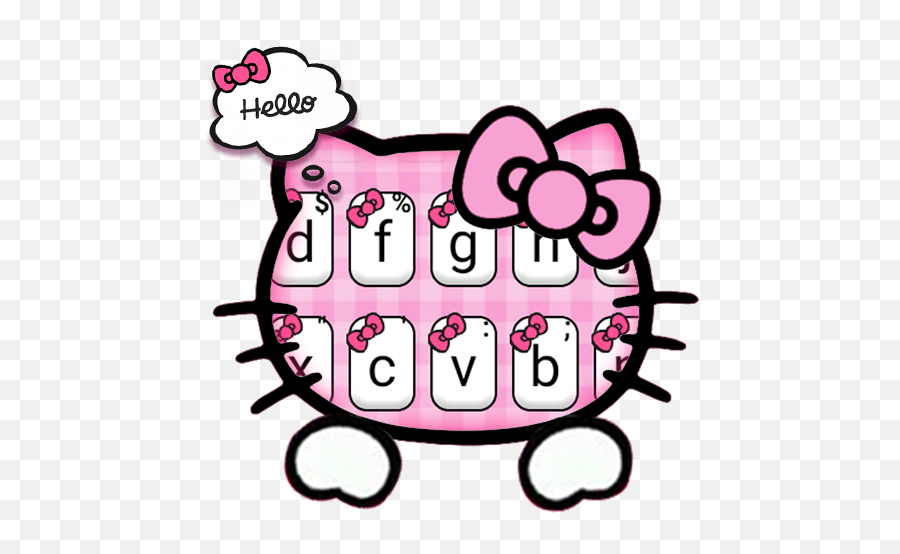 Download Girly Pink Kitty Keyboard Theme On Pc U0026 Mac With - Hello Kitty Decals Emoji,Emoticon Keyboard Pc