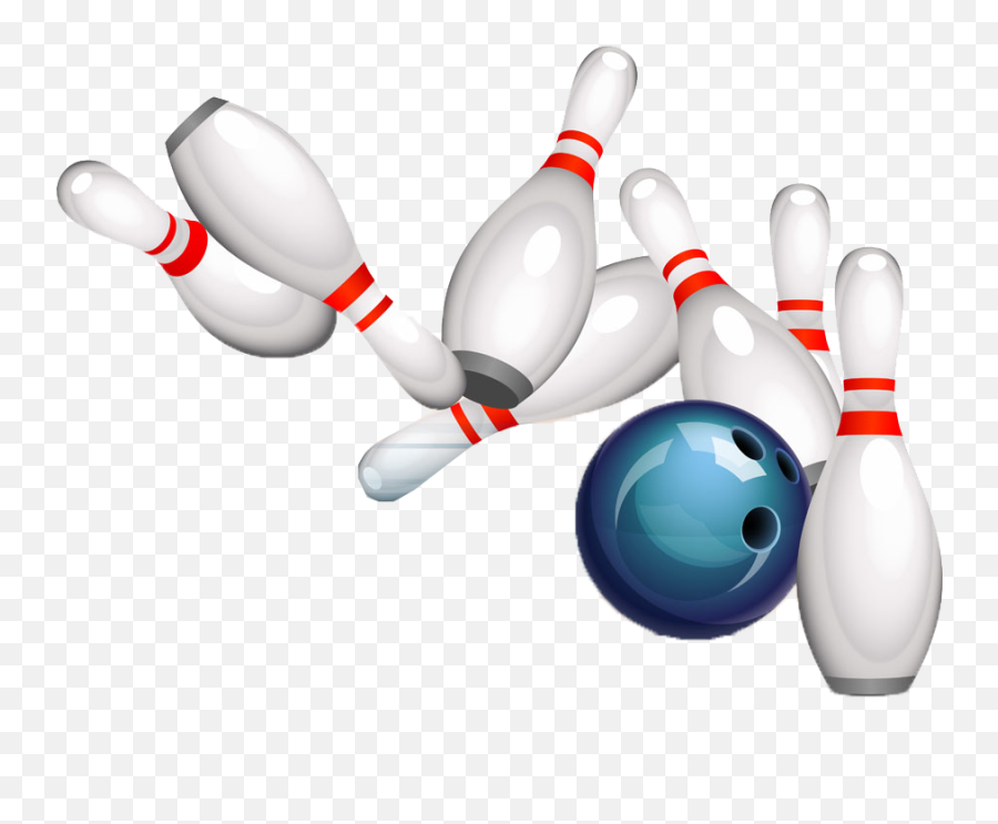 Bowling Pin Bowling Ball Ten - Bowling Strike Cartoon Emoji,Bowling Pin Emoji