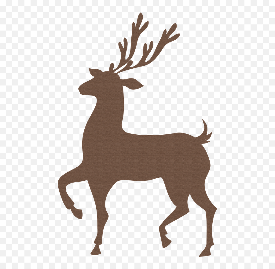 Clipart Snow Deer Clipart Snow Deer Transparent Free For - Free Png Brown Reindeer Silhouette Clipart Emoji,Whitetail Deer Emoji