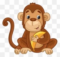 Affe Mit Banane Clipart - Monkey With Banana Clipart Emoji,Emoji Affen