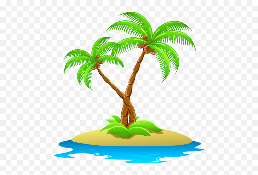 Clipart Water Palm Tree Clipart Water Palm Tree Transparent - Island Clipart Png Emoji,Palm Tree Emoji