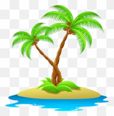Clipart Water Palm Tree Clipart Water Palm Tree Transparent - Island Clipart Png Emoji,Palm Tree Emoji