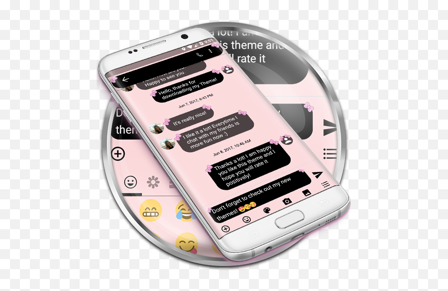 Sms Messages Bow Pink Pastel Theme For Android - Sms Messages Bow Pink Pastel Theme Emoji,Bowing Emoji