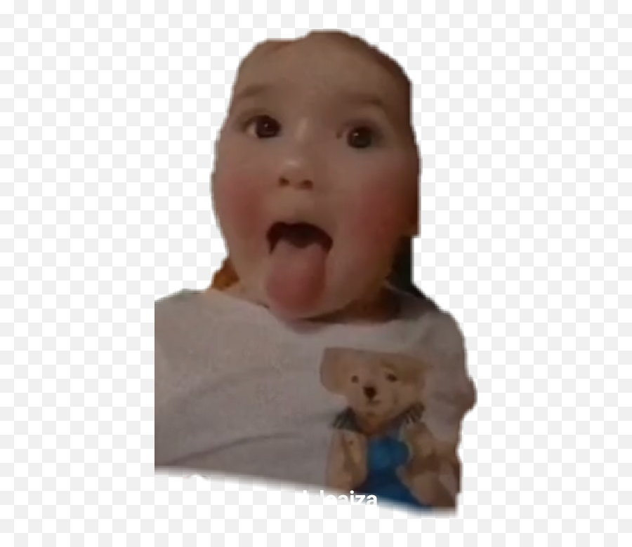 Kima Kima Sacando La Lengua Sticker By Margarita Oviedo - Baby Looking Curiously At Things Emoji,Emoji Sacando La Lengua