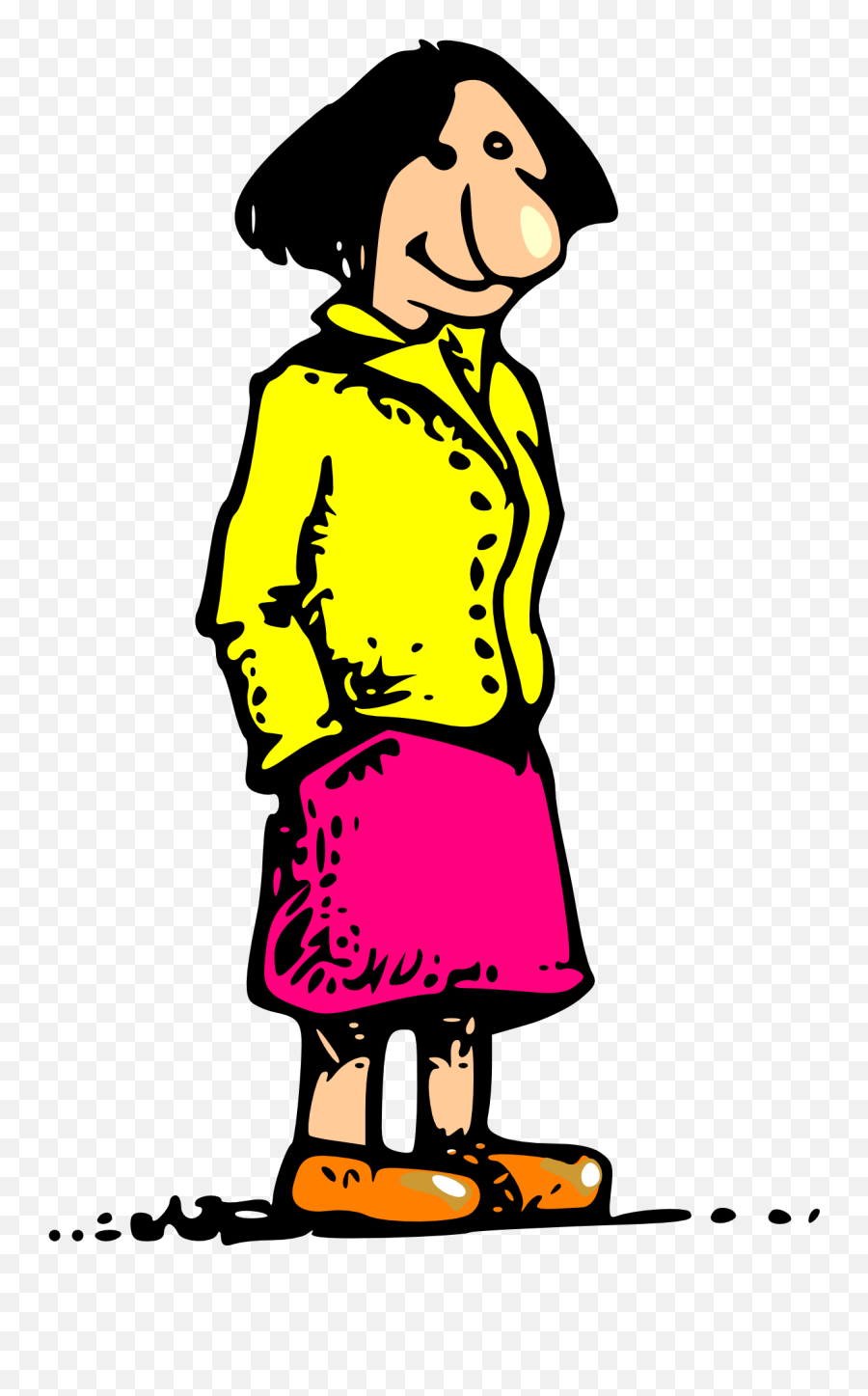 Cartoon Woman With Big Nose Free Image - If Sunday Then Monday Emoji,Ca Rtoon Girl Stamding Emotions