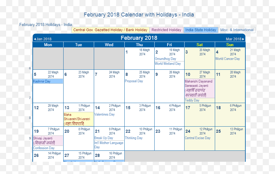 February 2018 Calendar With Holidays - Holiday 2018 September Calendar Emoji,Feb 14th Calendar Emoji