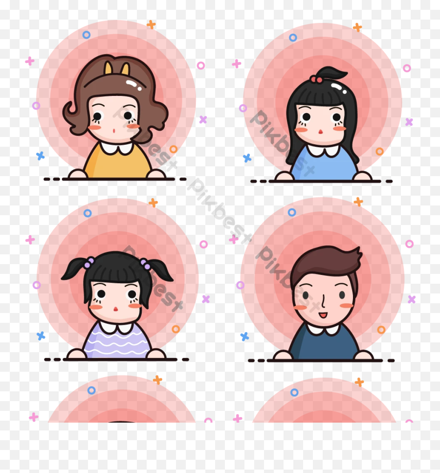 Cartoon Minimalist User Avatar Element Design Ai Free Emoji,Cartoons Of A Kids With Emotions