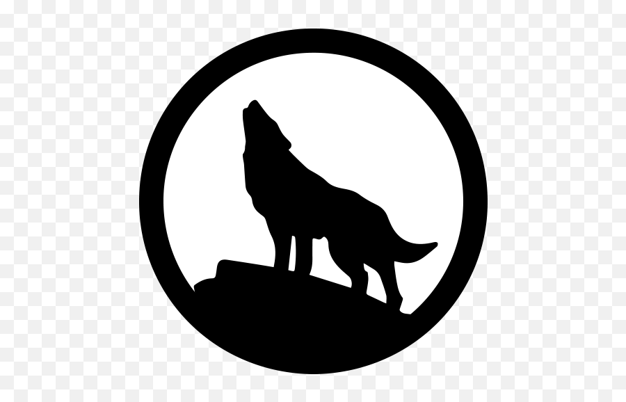 Gray Wolf Stencil Drawing Moon Clip Art - Silhouette Wolf Howl Moon Emoji,Wolf Howl Emoji
