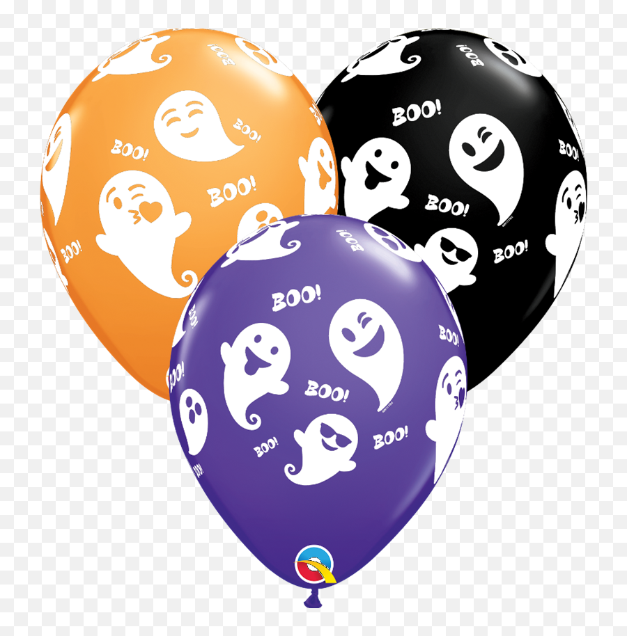 11 Emoticon Ghosts Latex Balloons - 50ct 58269 Tw Balloon Emoji,Patriotic Emoticon