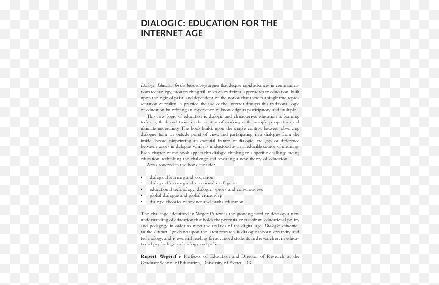 Pdf Dialogic Education For The Internet Age Rupert - Student Is Trying Toget New Library Members Ship Write A Dialoga Bettween A Syudent And A Librarion In About 150 Words Emoji,Wordbrain Emotions Level 3