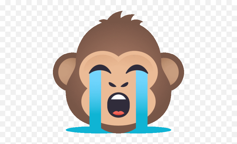 Crying Monkey Joypixels Gif - Happy Emoji,Three Monkey Emoji