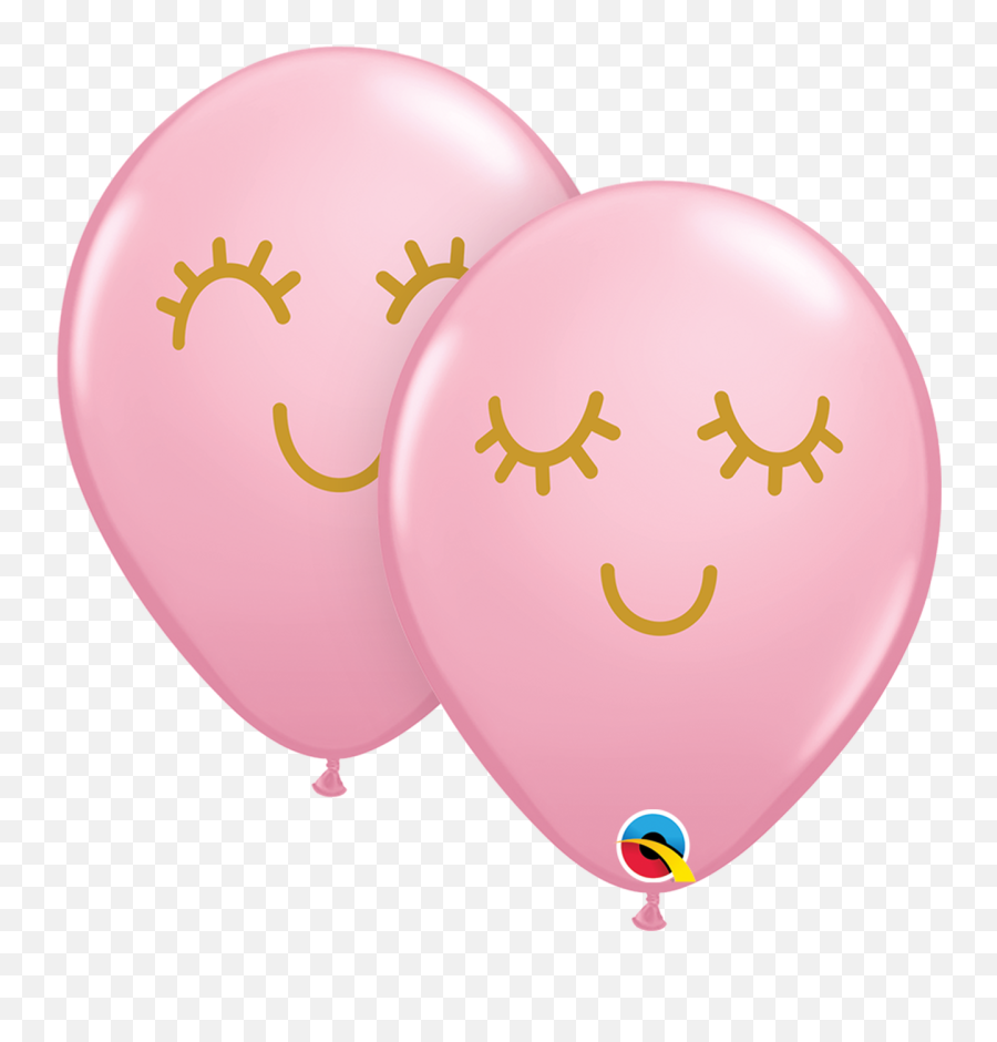 Eyelashes Valentineu0027s Day Latex Rubber Balloon Qualatex Emoji,Birthday Streamers Emoji