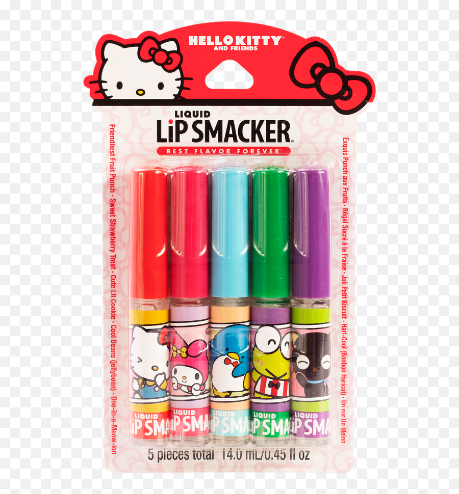 Hello Kitty And Friends 5 - Piece Liquid Gloss Party Pack Lip Smacker Emoji,Red Marker Emoji