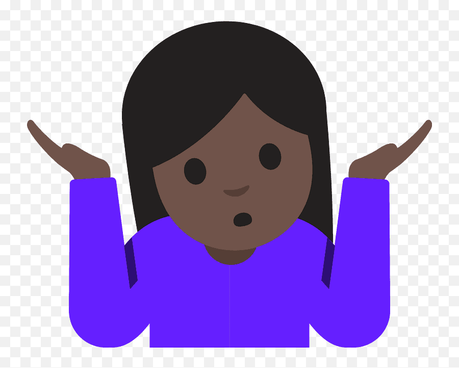 U200d Woman Shrugging Dark Skin Tone Emoji - Shrugging Emoji No Background,Black Girl Emoji