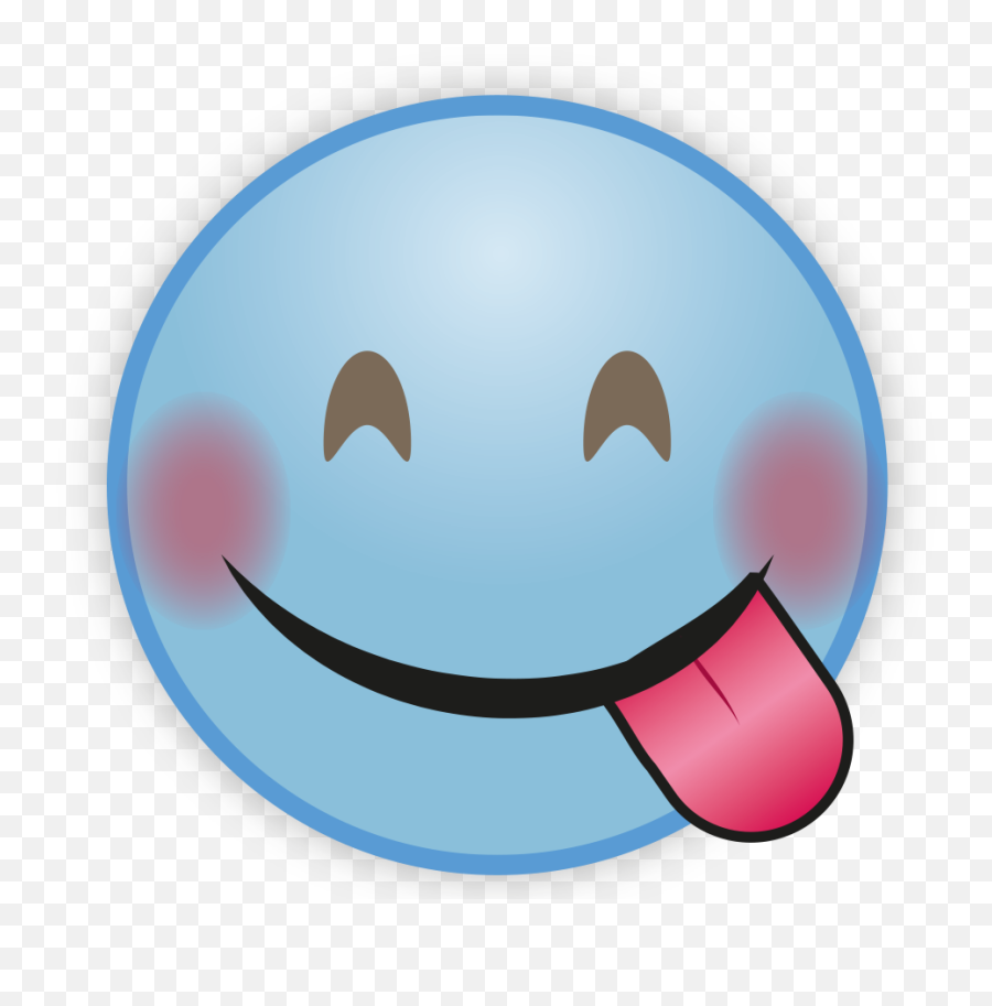 Cute Sky Blue Emoji Png Photos - Happy,Cheek Emoji