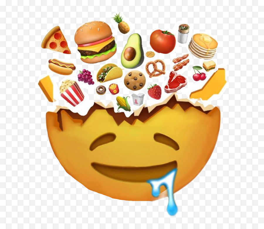 Emoji Food Cute Cool Hungry Yum Sticker - Happy,Hungry Emoji