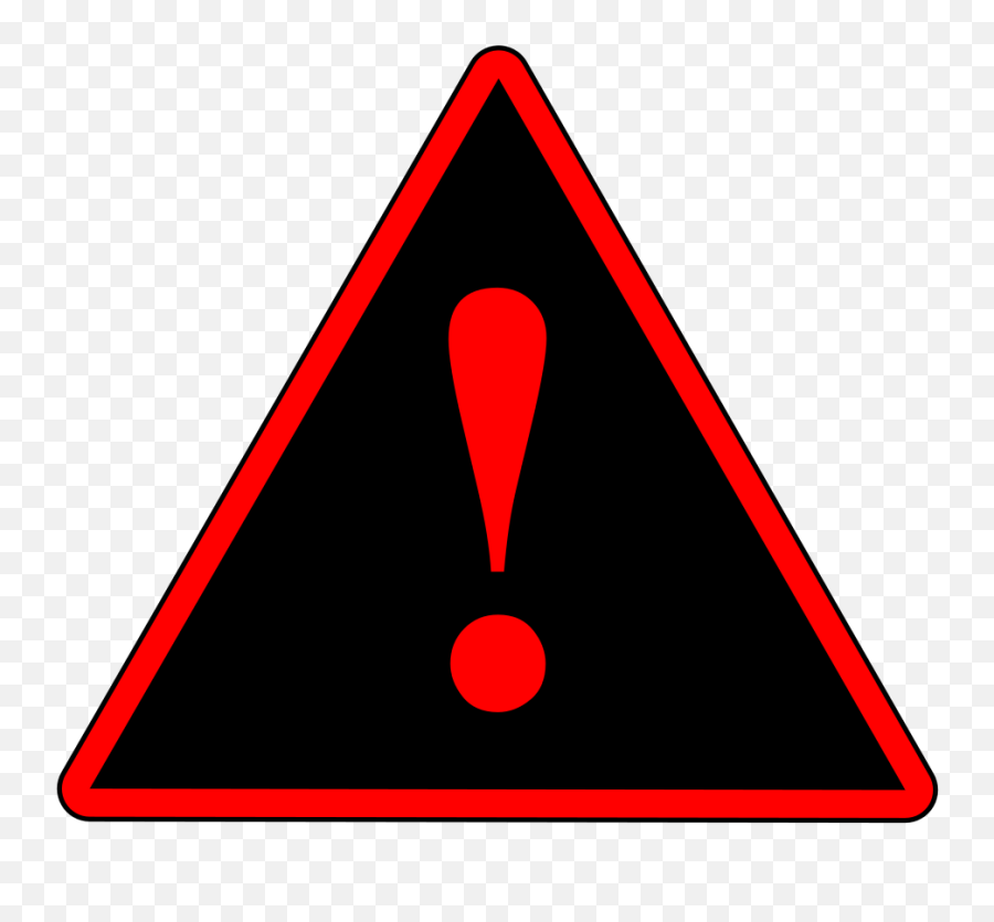 Red Warning Sign Png Transparent Png - Warning Sign Red And Black Emoji,Caution Emoji