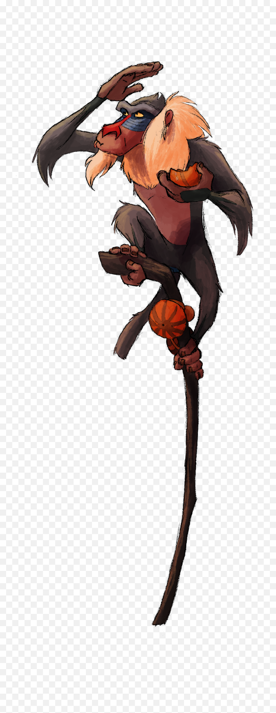 Rafiki - Lion King Rafiki Stick Png Download Original Balancing On Stick Emoji,Lion King Rafiki Emotion