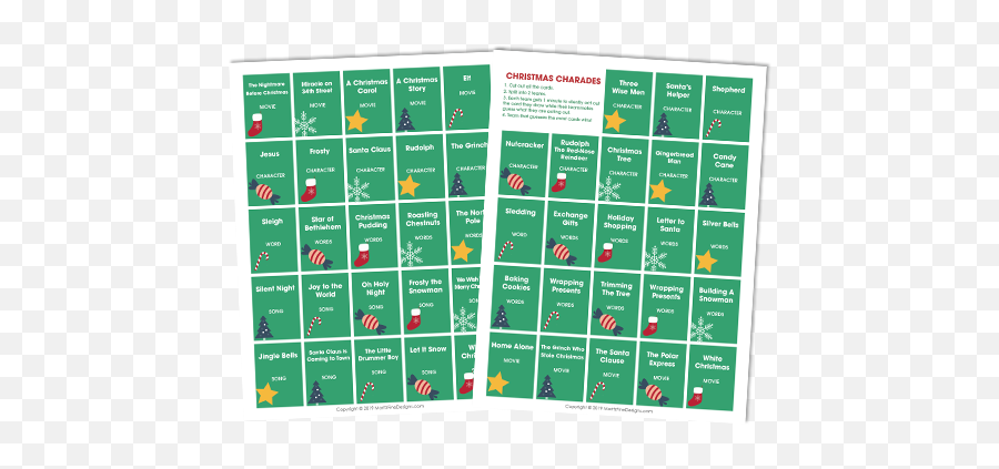 Charades Christmas Charades Game Free Fun Printable Game - Dot Emoji,Emotion Charades Cards For Kids